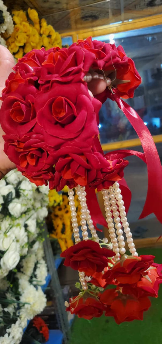 Red Flower Gajra pair for Barat