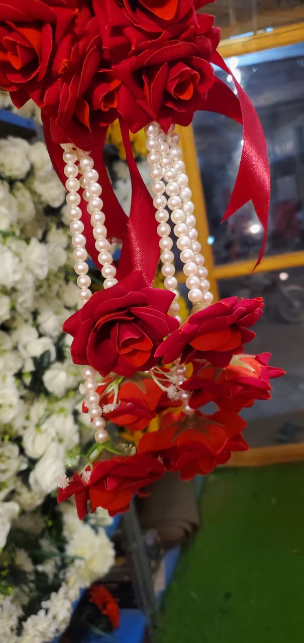 Red Flower Gajra pair for Barat